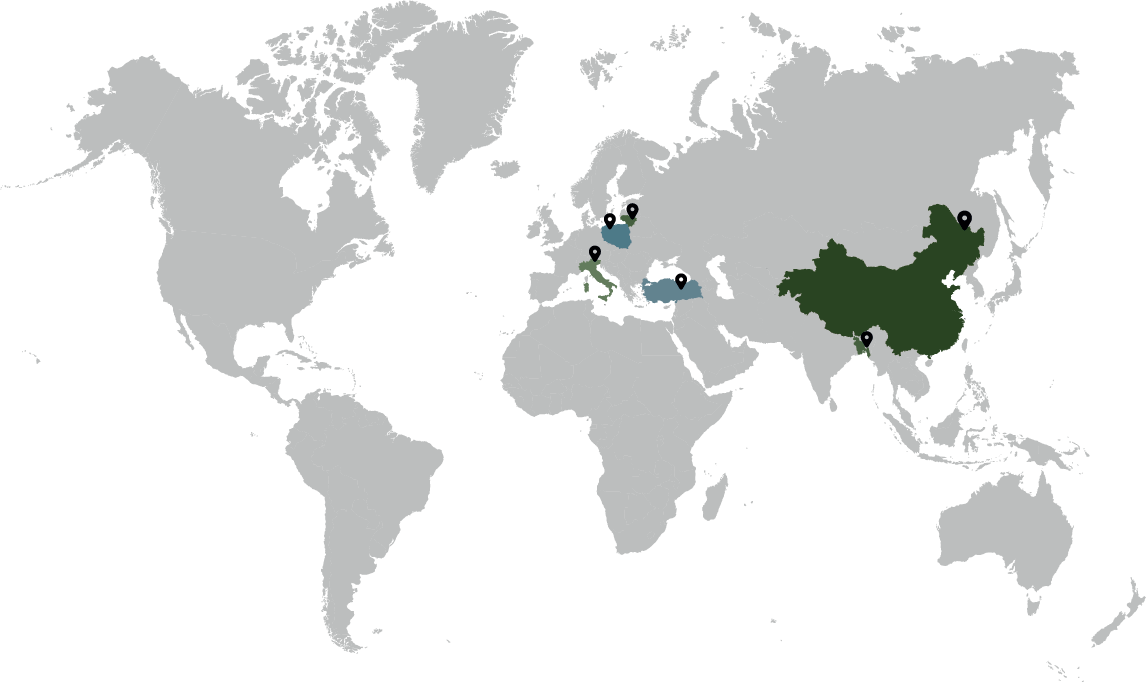 production worldwide map